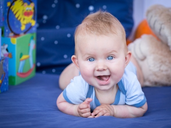 Baby smiling after dental appointment