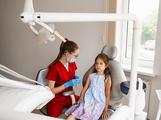 Child afraid in the dental chair